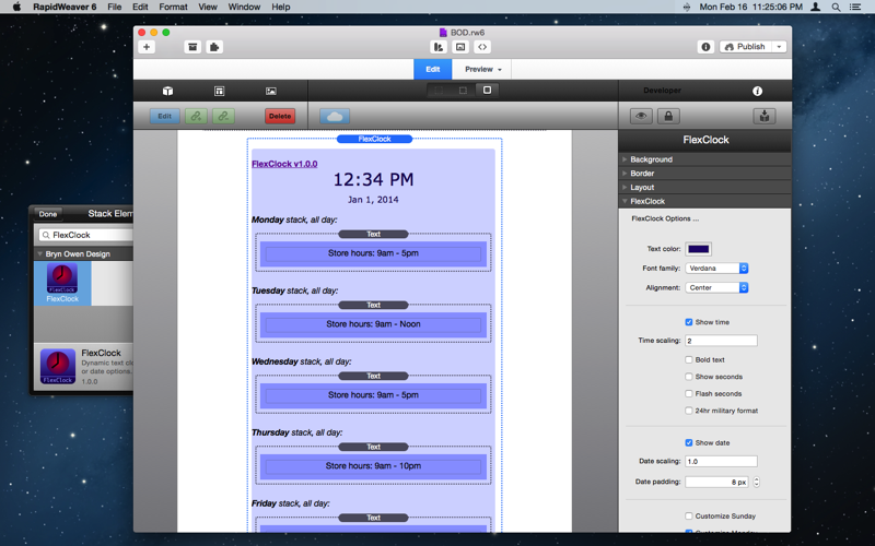 FlexTable Stack screen shot