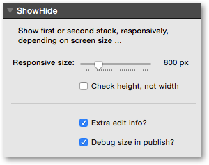 ShowHide Stack parameters